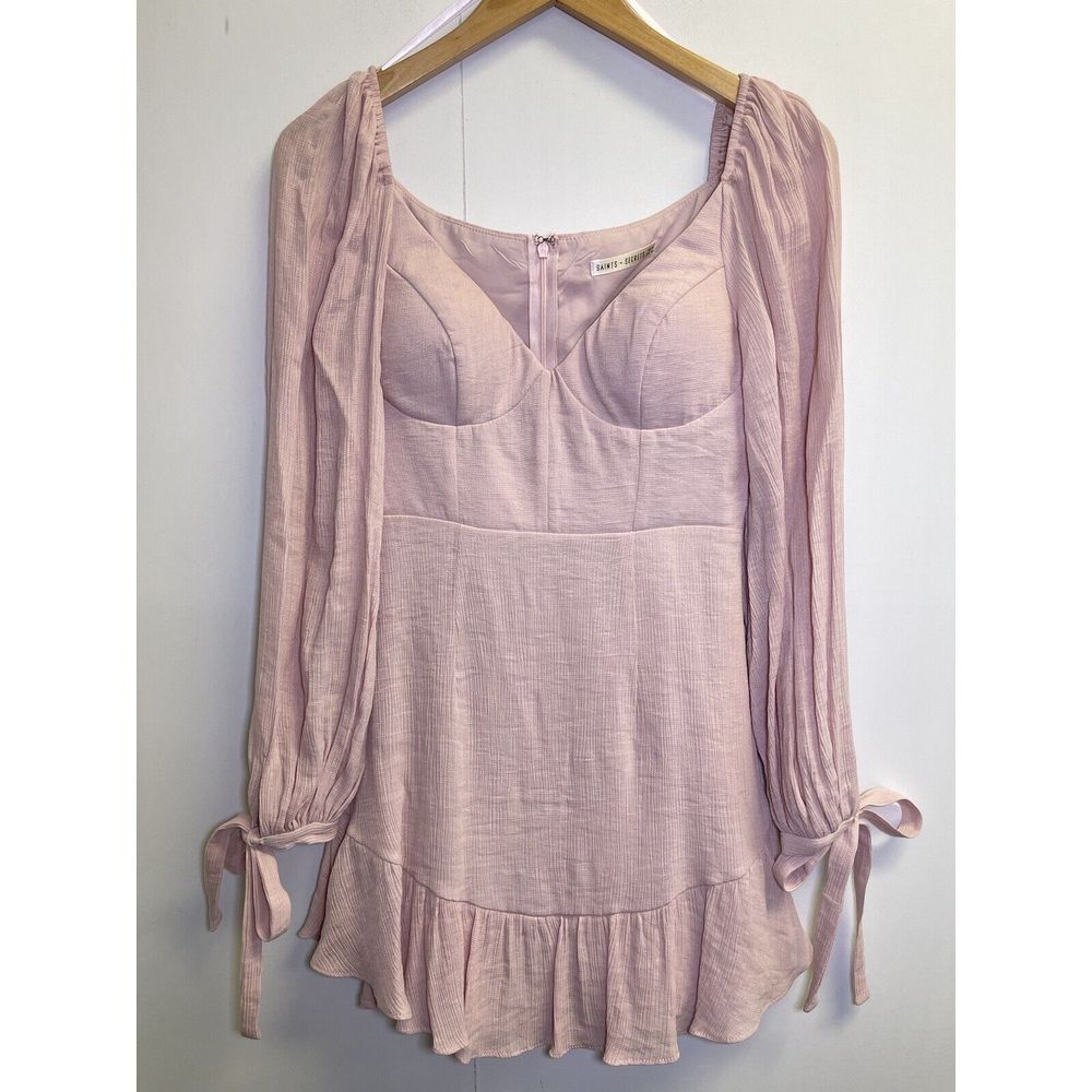 Saints + Secrets Blush Pink Mini Dress‎ Women's S Long Sleeve